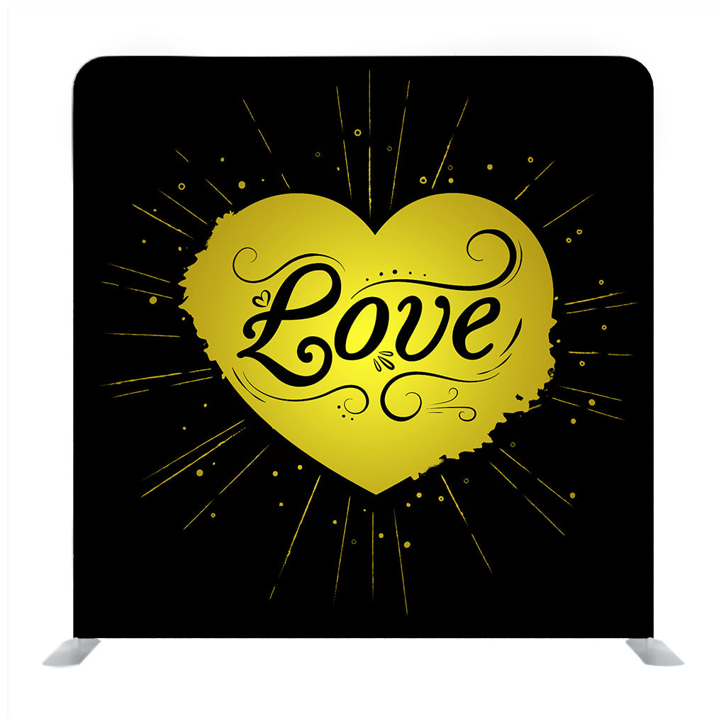 Gold foil heart sticker on black background Backdrop - Backdropsource