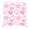 Hand drawn baby pink heart pattern with  white backdrop Media wall