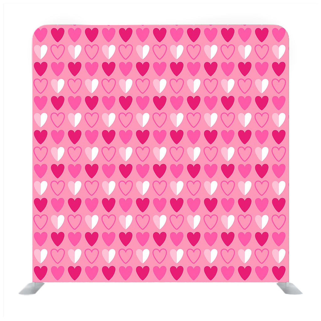 Hearts Pink White Pattern Backdrop - Backdropsource