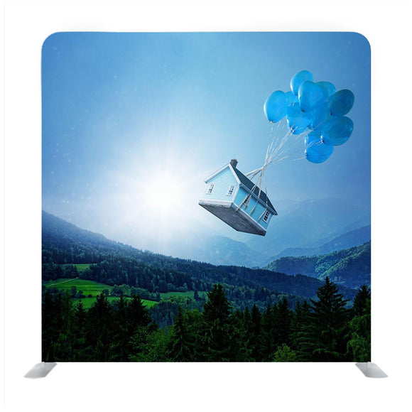 House flying over mountains Backdrop - Backdropsource