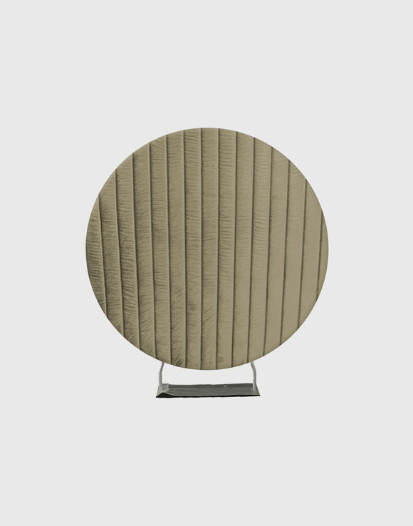 Khaki Green Velvet on Round Frame Stand for Parties/ Events/ Weddings