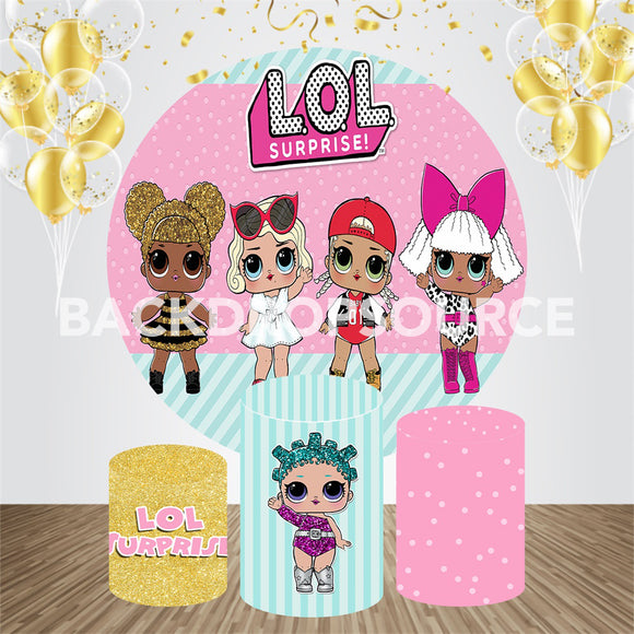Rocking Baby Girls Themed Event Party Round Backdrop Kit - Backdropsource
