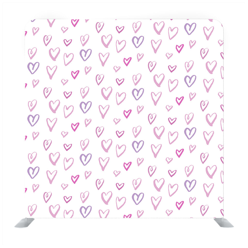 Little hand drawn tiny hearts with white background media wall - Backdropsource
