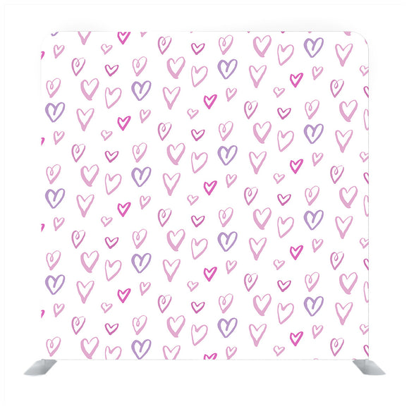 Little hand drawn tiny hearts with white background media wall - Backdropsource