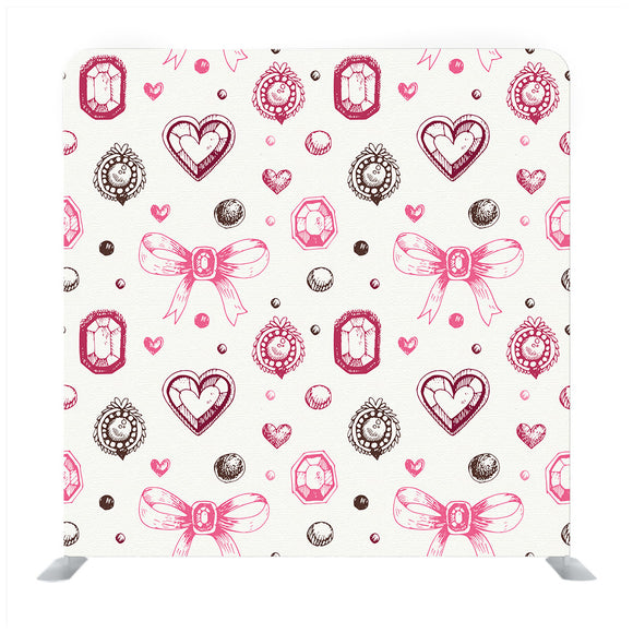 Love And Bow Pattern Background Media Wall - Backdropsource