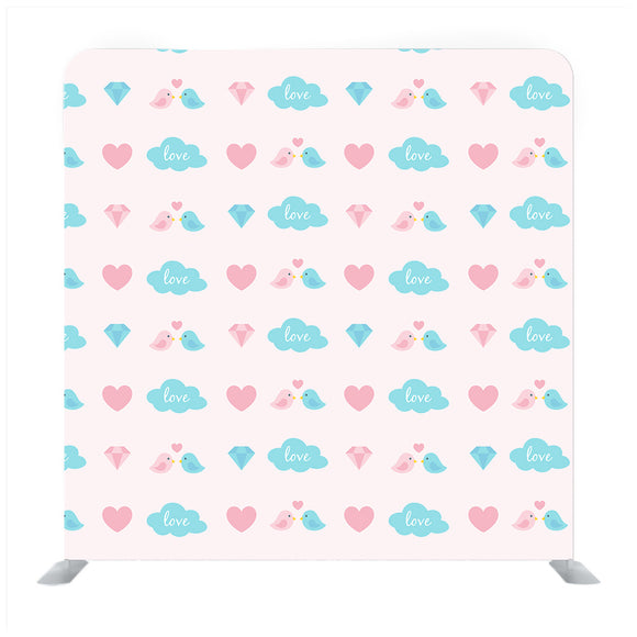Lovebirds Clouds And Diamonds Background Media Wall - Backdropsource