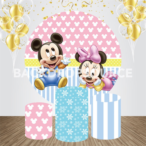 Mickey Mouse Themed  Event Party Round Backdrop Kit - Backdropsource
