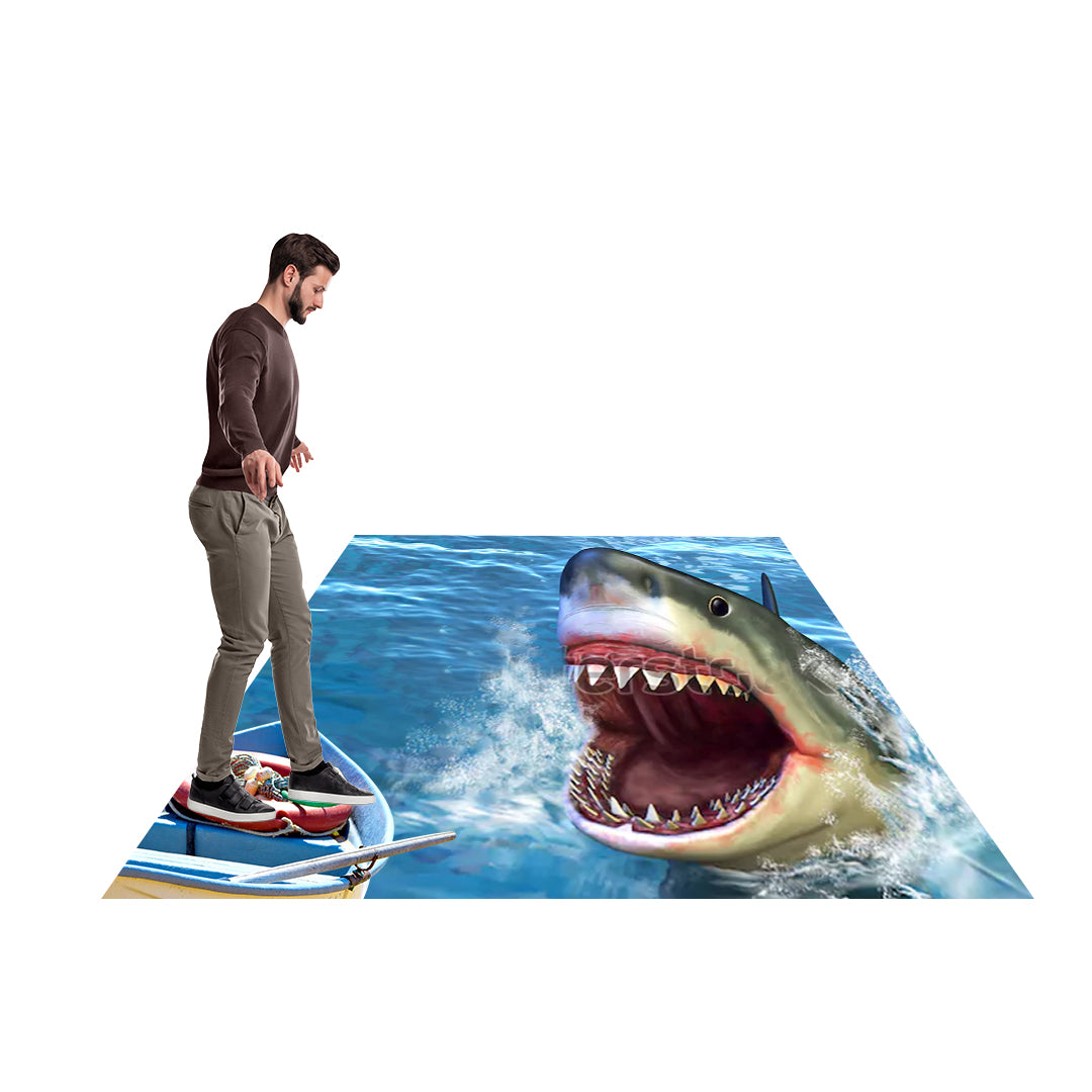 Shark Realistic 3D Design Backdrop  L - Shaped Backwall - Backdropsource