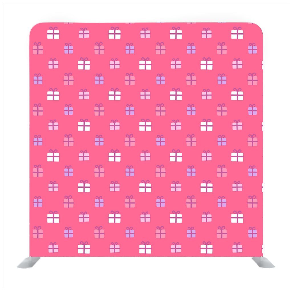 Multi color gift box pattern with pink Backdrop - Backdropsource