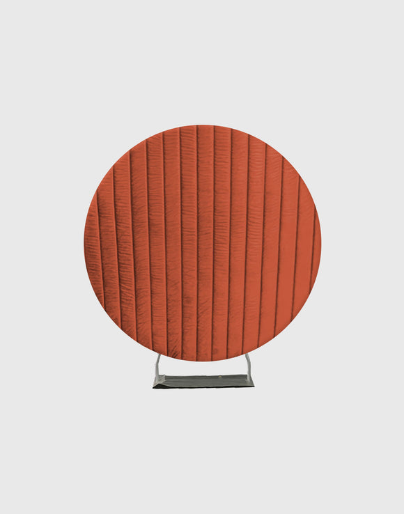 Mystic Orange Velvet on Round Frame Stand for Parties/ Events/ Weddings