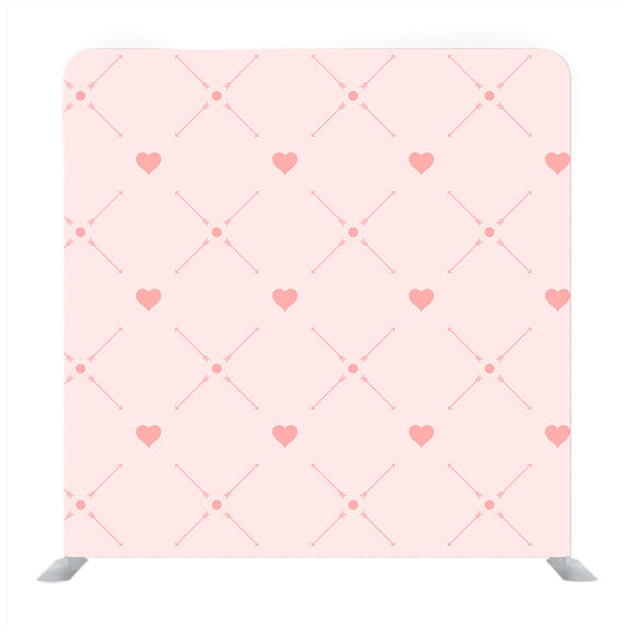 Pattern of Pink Hearts and Arrows on Paper with Watercolor Texture Media wall - Backdropsource