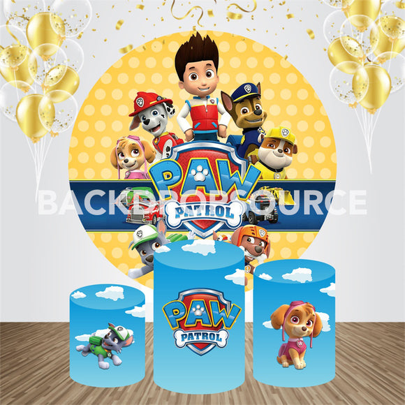 Paw Patrol Themed Event Party Round Backdrop Kit - Backdropsource