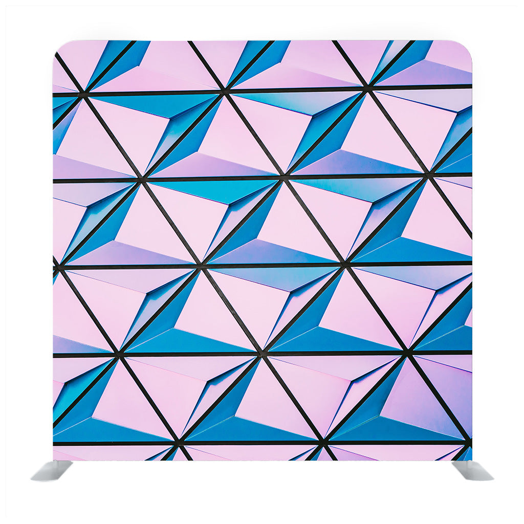 Pink Blue Geometric Triangle Pattern Media wall - Backdropsource