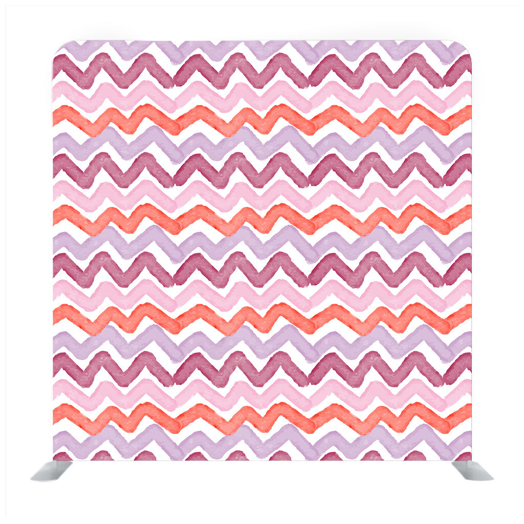 Pink and white watercolor background in chevron pattern Media wall - Backdropsource