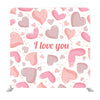 Pink hearts on a white background media wall - Backdropsource