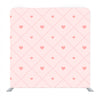 Pink  hearts on baby pink background Media wall - Backdropsource