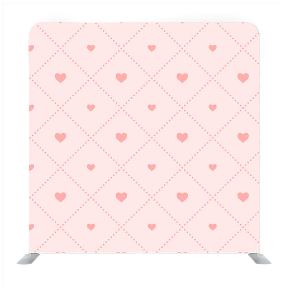 Pink  hearts on baby pink background Media wall - Backdropsource