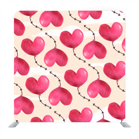 Pink hearts zig zak pattern Media wall - Backdropsource