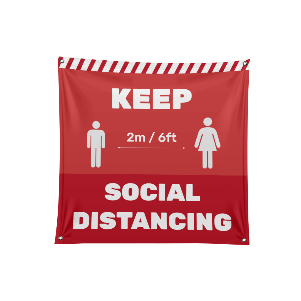 Social Distancing Fabric Banner - 01 - Backdropsource
