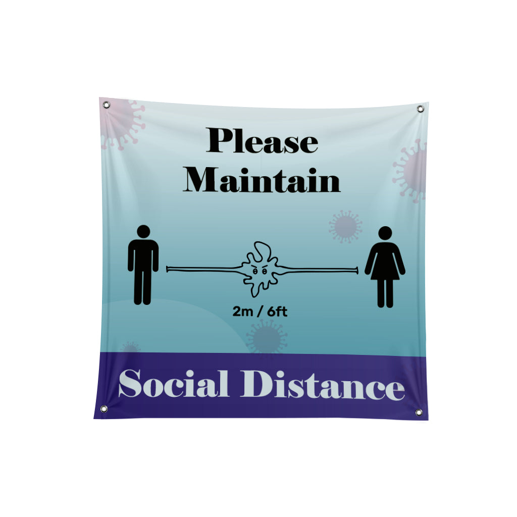 Social Distancing Fabric Banner - 02