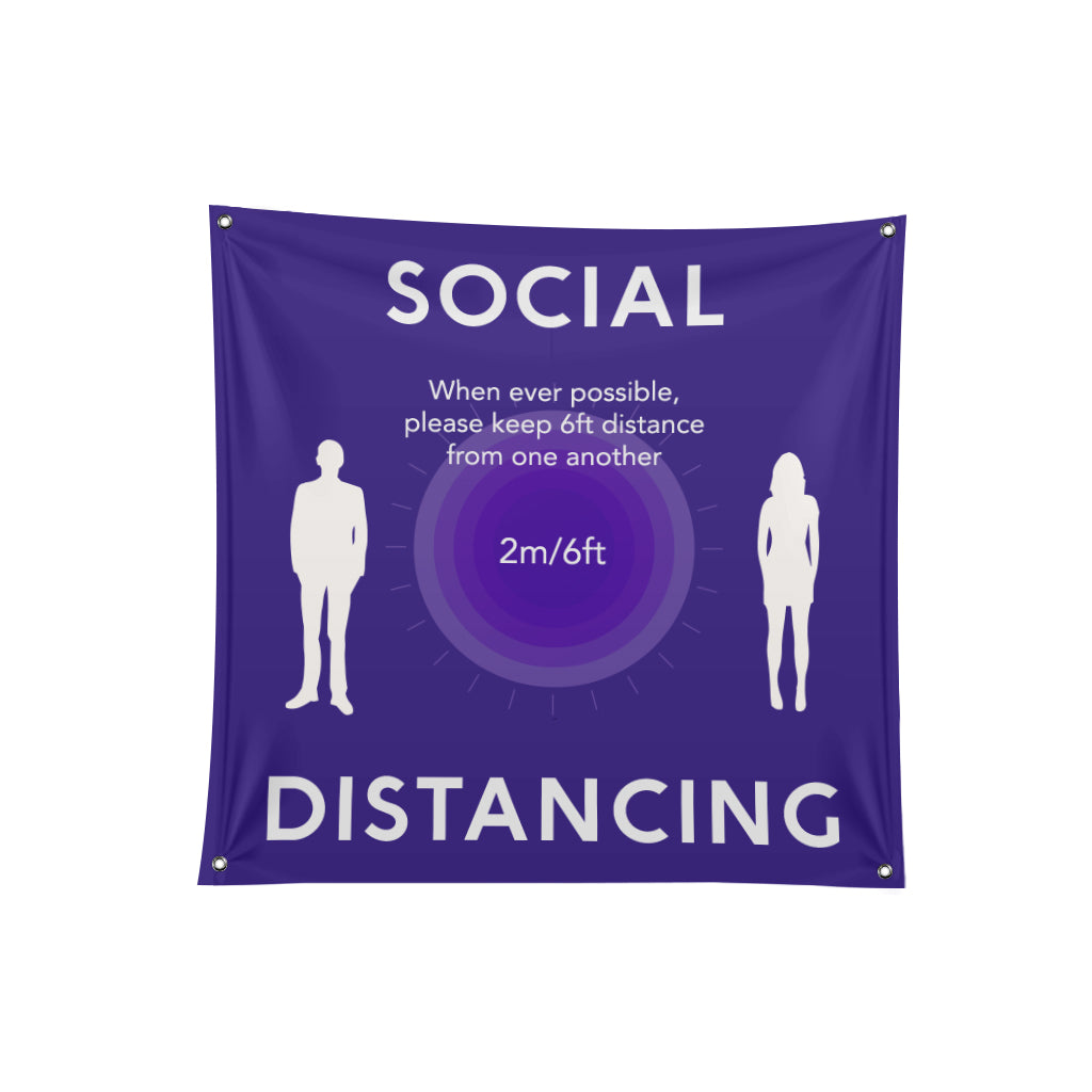 Social Distancing Fabric Banner - 04