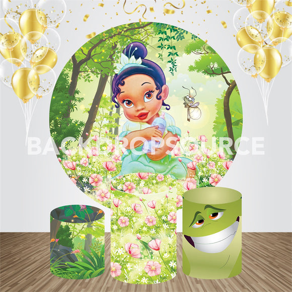 Baby Princess Themed Event Party Round Backdrop Kit - Backdropsource