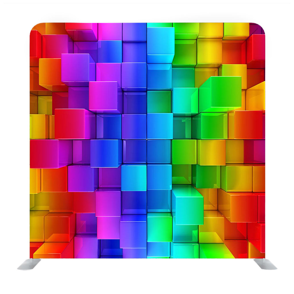 Rainbow of Colorful Blocks Abstract Media Wall - Backdropsource