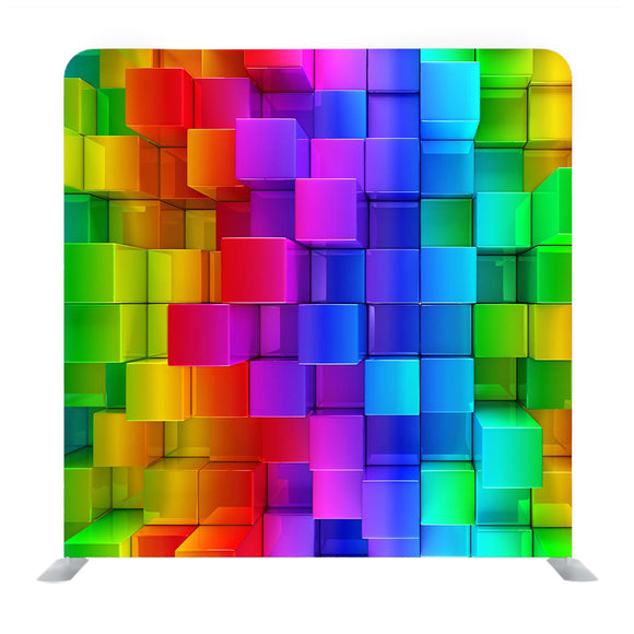 Rainbow of Colorful Boxes Media Wall - Backdropsource