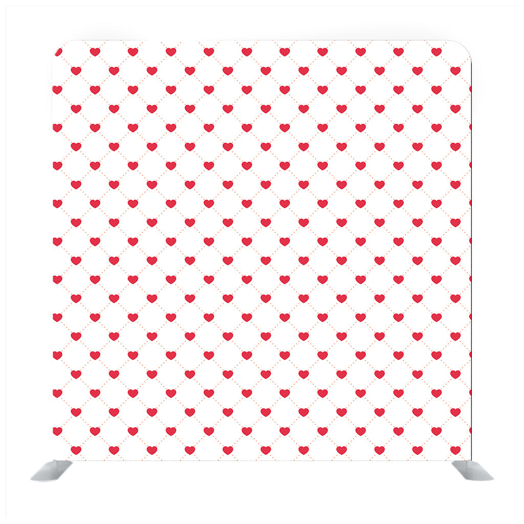 Red Heart Pattern With White Background Media wall - Backdropsource