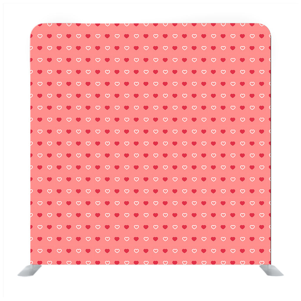 Red and White Tiny Heart Pattern with Pink Background Media wall - Backdropsource