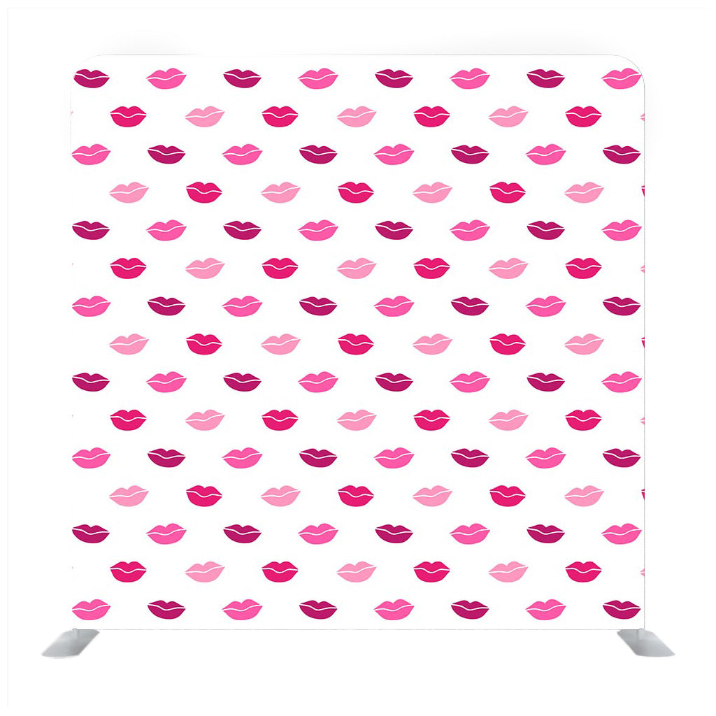 Red pink lips pattern in cartoon media wall - Backdropsource