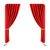Red Theater Curtain Isolated On White Background Media Wall