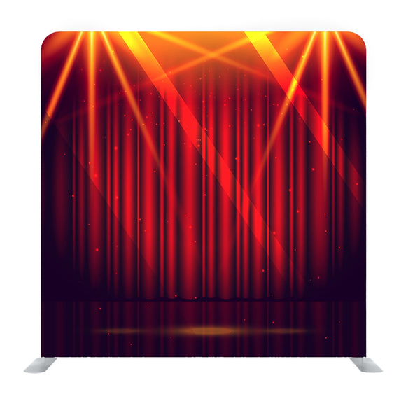 Red Theater Curtain With Glitter And Lights Media Wall - Backdropsource