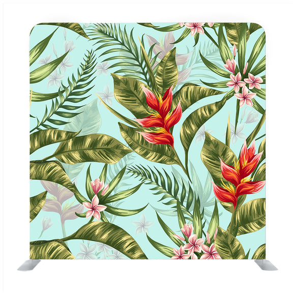 Seamless Pattern With Tropical Flowers In Watercolor Style Backdrop - Backdropsource