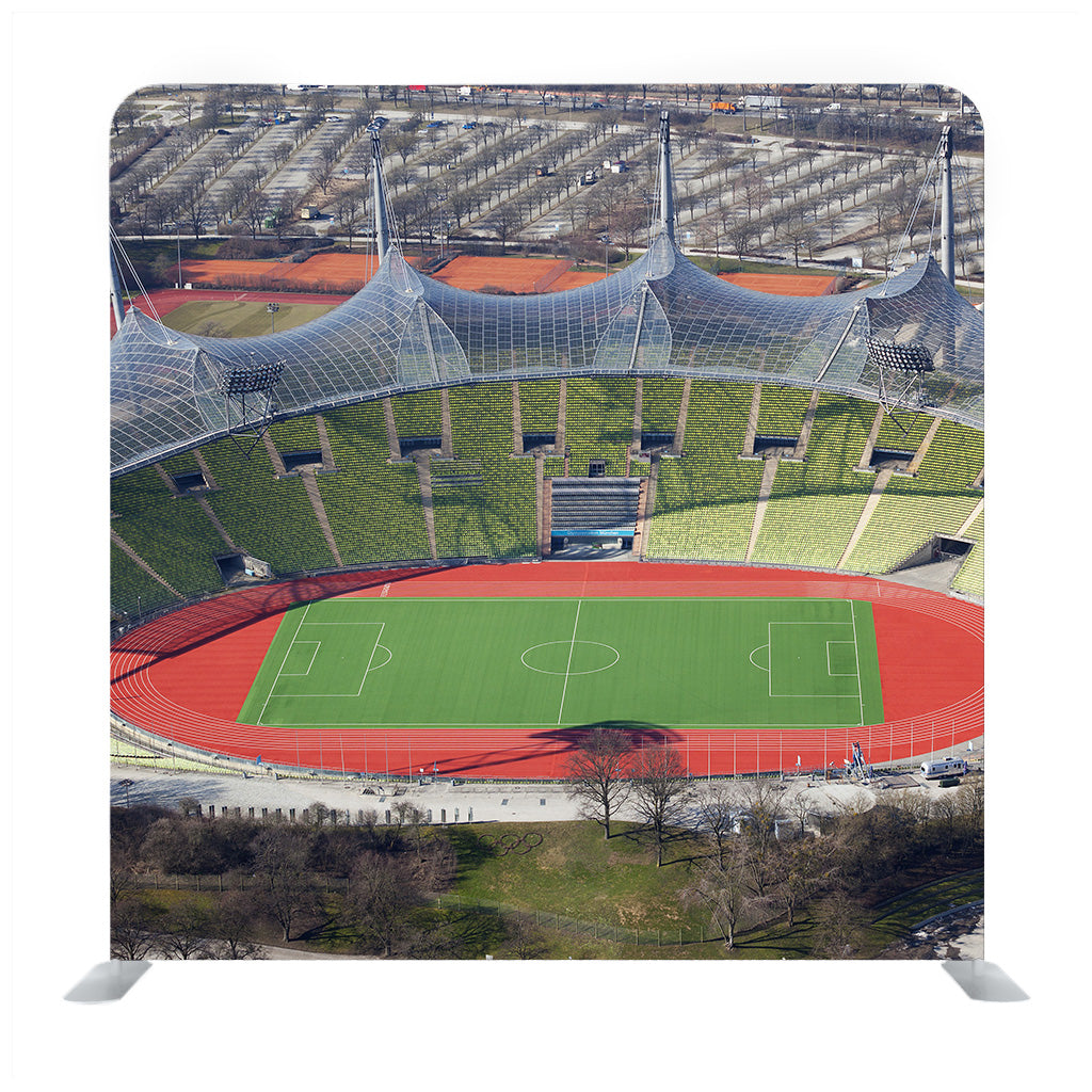 Soccer field top view from above Media wall - Backdropsource