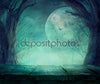 Dark Moon Spooky Tree Halloween  Backdrop - Backdropsource