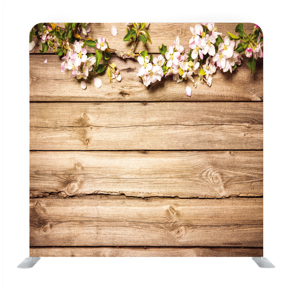 Spring Flowering Branch On Wooden Background Media Wall