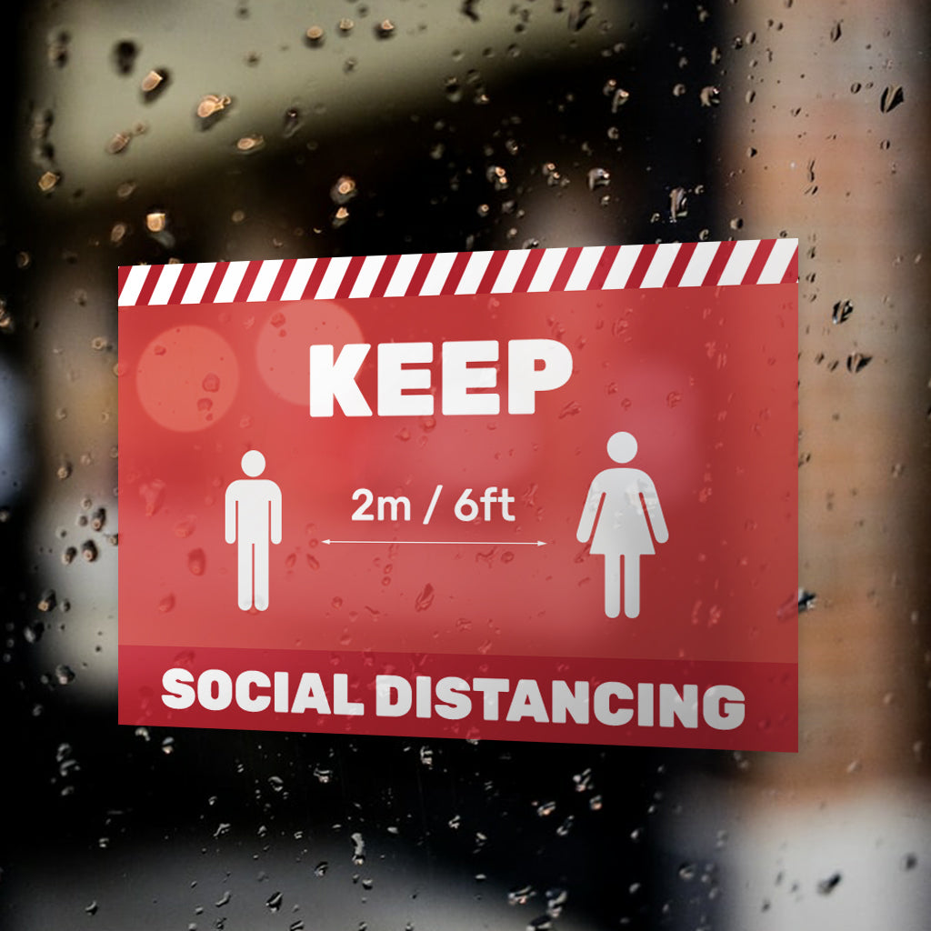 Social Distancing Window Decals / Sticker  - 01