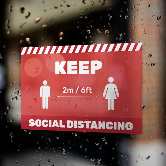 Social Distancing Window Decals / Sticker  - 01 - Backdropsource
