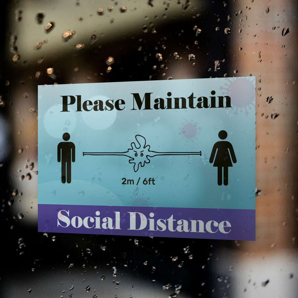 Social Distancing Window Decals / Sticker  - 02