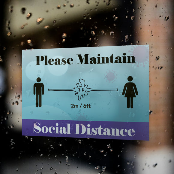 Social Distancing Window Decals / Sticker  - 02 - Backdropsource