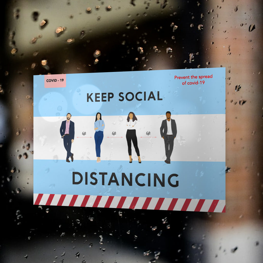 Social Distancing Window Decals / Sticker  - 03