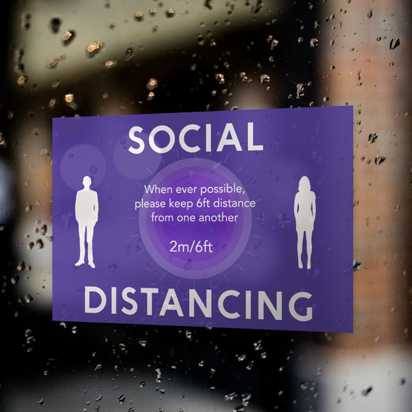Social Distancing Window Decals / Sticker  - 04 - Backdropsource