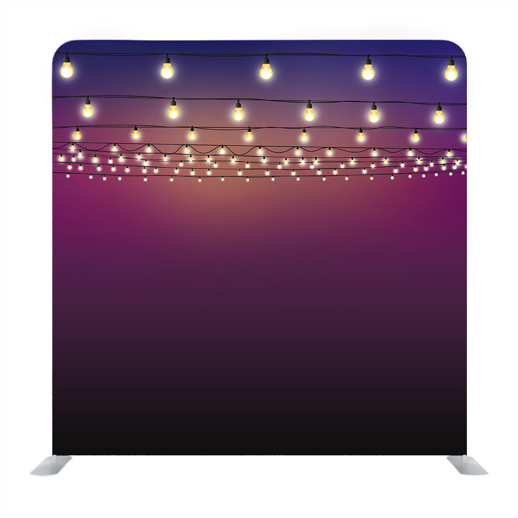 String Lights On Purple Background Media Wall - Backdropsource