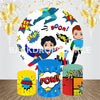 Baby Super Hero Event Party Round Backdrop Kit - Backdropsource