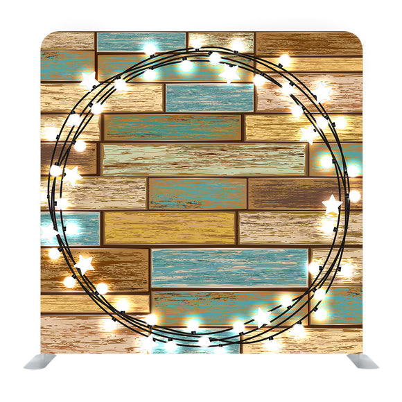 Texture And Pattern Of Old Colored Log With Lights Background Media Wall - Backdropsource