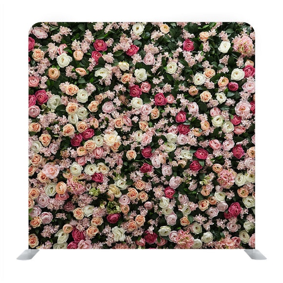 The Beautiful Nylon Rose Decoration Background Media Wall - Backdropsource
