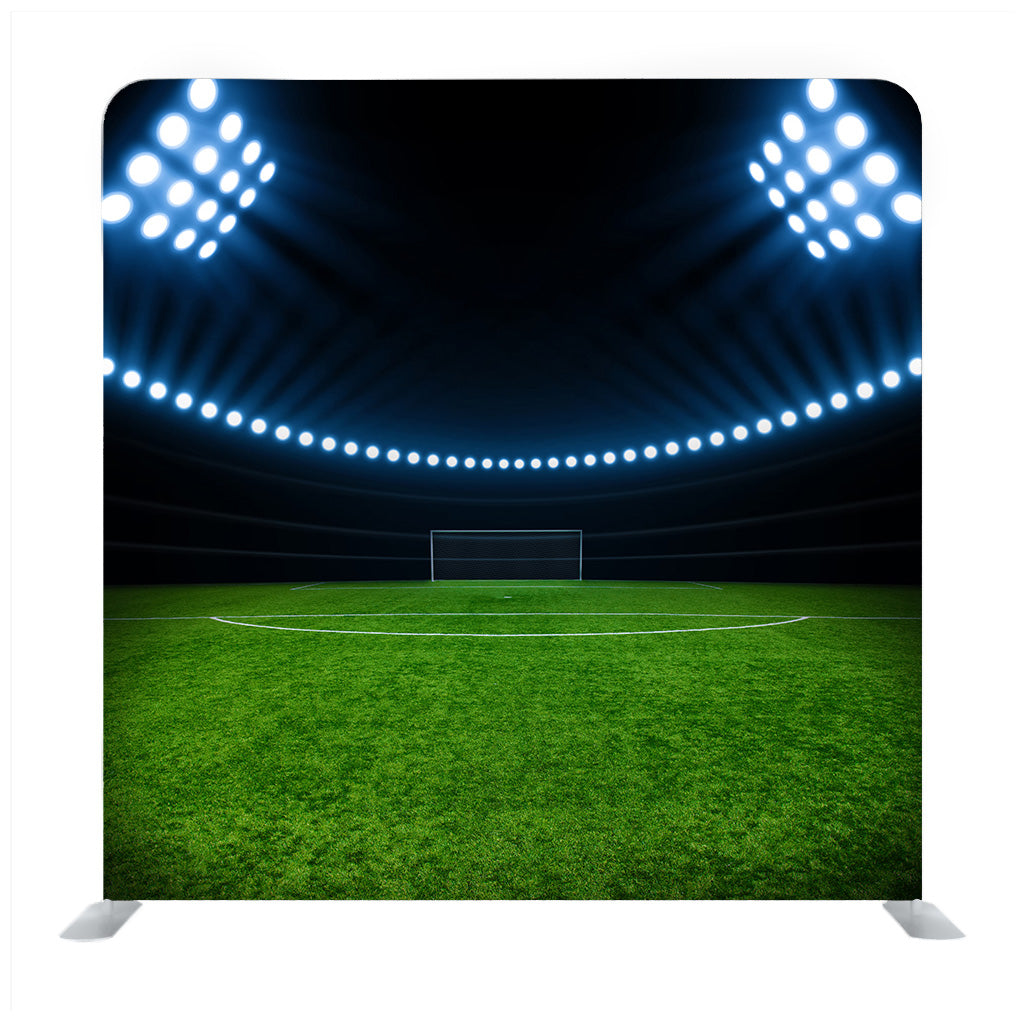 The Soccer Stadium With The Bright Hanging Spotlights Background Media Wall