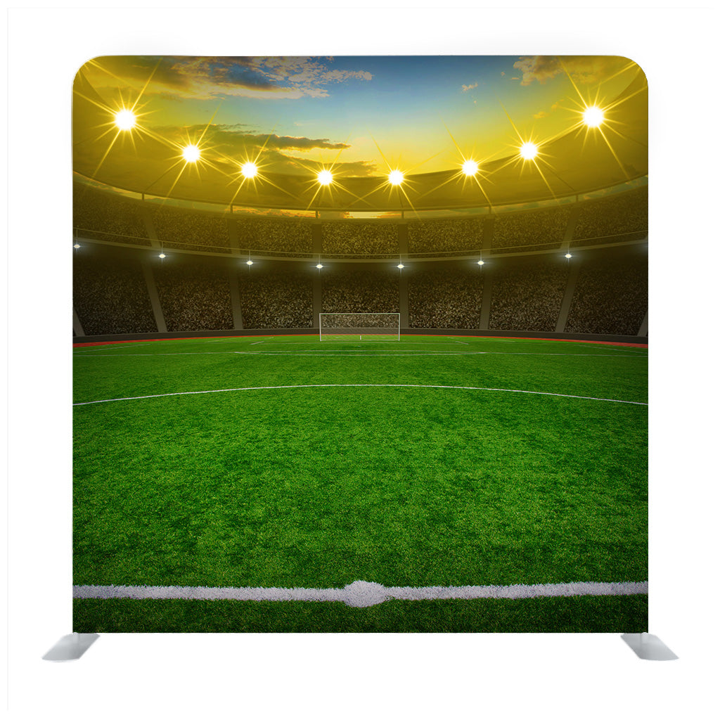 The Soccer Stadium With The Bright Hanging Spotlights Background Media Wall