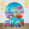 Under The Sea Themed Event Party Round Backdrop Kit - Backdropsource